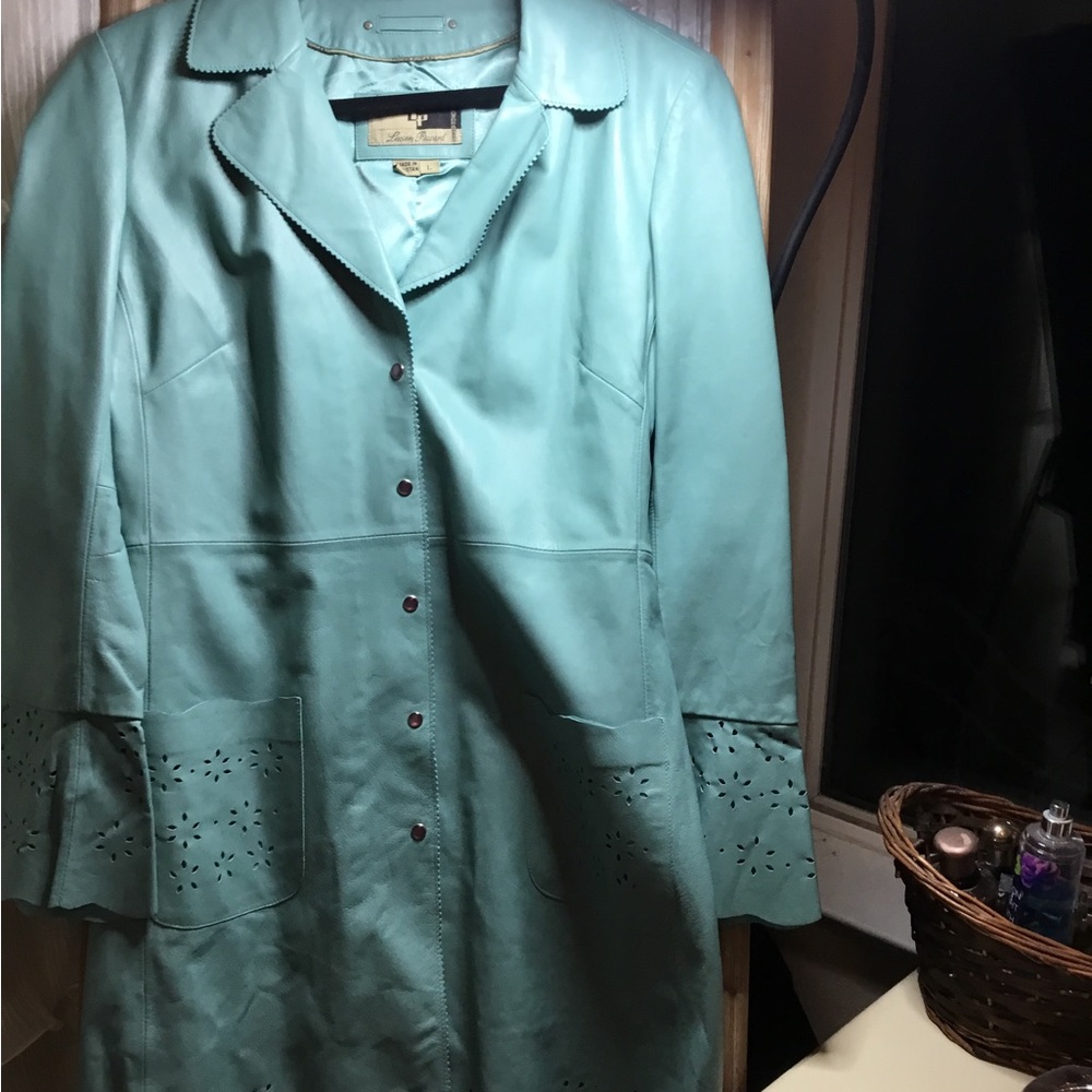 Leather 3/4 length jacket—Lucien Piccard